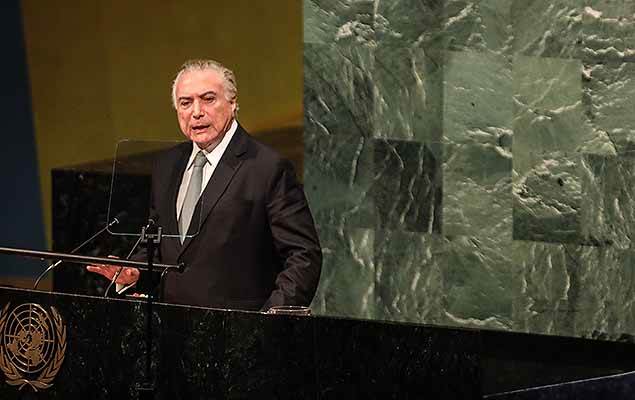 Não há lugar para ‘alternativas à democracia’, diz Temer na ONU